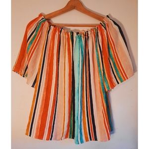 Mossimo Ruffle Striped Top Women's Size XL 🔥